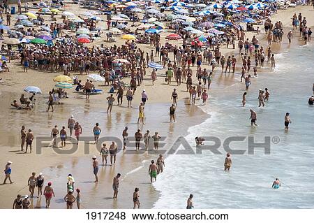 Stock Photo - Crowded Beach. Fotosearch