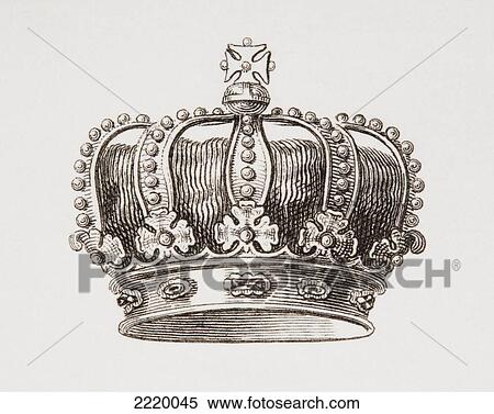 Stock Photography - Crown Of The Kingdom Of Denmark. From The Cyclopaedia Or Universal Dictionary Of Arts, Sciences And Literature By Abraham Rees, Published London 1820.. Fotosearch