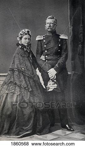 Stock Photo - Crown Prince Frederick, Prince Of Prussia, Father Of Kaiser Wilhelm Ii, 1830-1888 And The Empress Frederick, Daughter Of Queen Victoria And Mother Of Kaiser Wilhelm Ii, 1840-1901.. Fotosearch