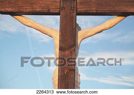 Stock Image - Crucifix in catholic cemetery; prelate saskatchewan canada. Fotosearch