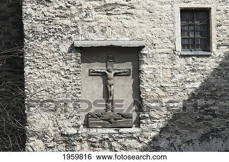 Stock Photograph - Crucifix In The Old Town Of Tallinn, Estonia. Fotosearch