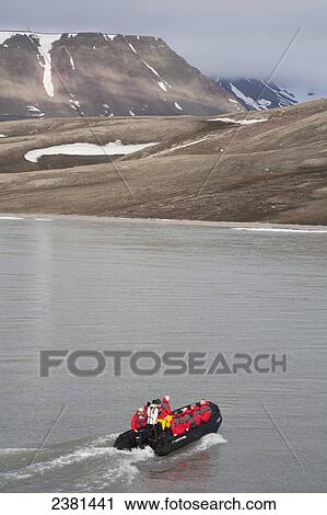 Stock Image - Cruise around Svalbard; Svalbard, Norway. Fotosearch