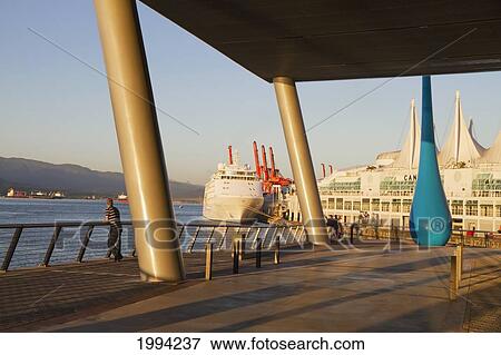 Cruise Ship At Canada Place, As Seen From The Vancouver Convention Centre, Vancouver, British Columbia, Canada View Large Photo Image Stock Photo - Cruise Ship At Canada Place, As Seen From The Vancouver Convention Centre, Vancouver, British Columbia, Canada. Fotosearch