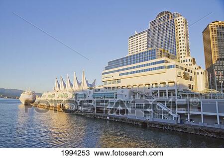 Stock Image - Cruise Ship At Canada Place, Vancouver, British Columbia, Canada. Fotosearch
