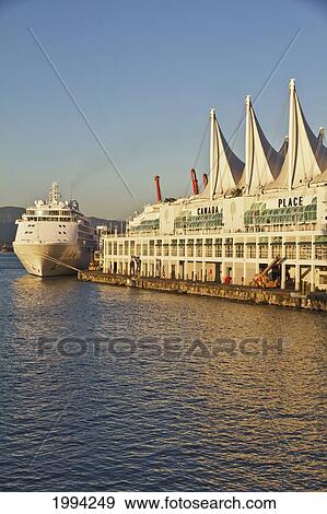Stock Photo - Cruise Ship At Canada Place, Vancouver, British Columbia, Canada. Fotosearch