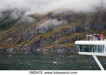 Stock Image - Cruise Ship In Fjord Near Amalia Glacier In O'higgins National Park In The Southern Patagonian Ice Field; Chile, South America. Fotosearch