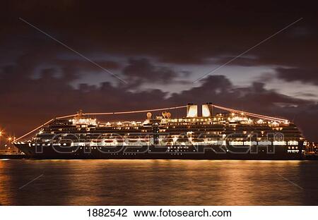 Cruise Ship On The River Tyne At Night; South Shields, Tyne And Wear, England View Large Photo Image Stock Image - Cruise Ship On The River Tyne At Night; South Shields, Tyne And Wear, England. Fotosearch