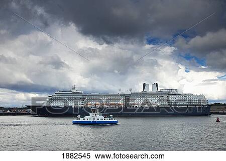 Stock Photography - Cruise Ship On The River Tyne; South Shields, Tyne And Wear, England. Fotosearch