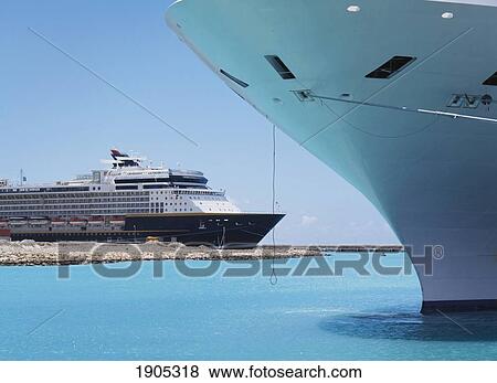 Stock Photo - Cruise Ships In Bridgetown Port, Barbados.. Fotosearch