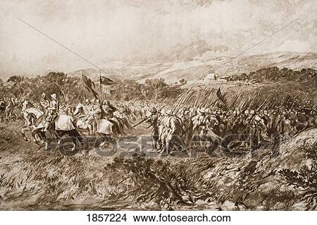 Picture - Crusaders On The March By Sir John Gilbert, From The Book The Outline Of History By H. G. Wells Volume 2, Published 1920.. Fotosearch