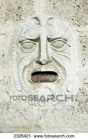 Stock Image - Cuba, Plaza de Catedral; Havana, 18th century letter box on Palacio de los Marqueses de Arcos. Fotosearch