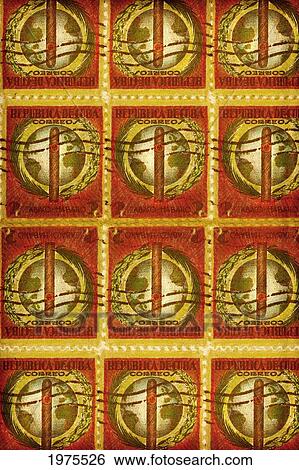 Stock Photograph - Cuba Stamp, Composition Of Stamps (Mixed Media).. Fotosearch