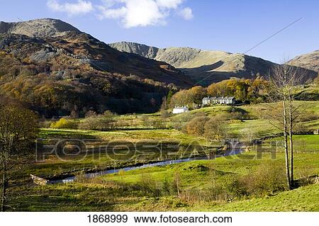 Stock Photo - Cumbria, England; Langdale Pikes In Lake District National Park. Fotosearch