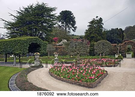 Stock Image - Cumbria, England; Paths And Gardens At Holker Hall. Fotosearch
