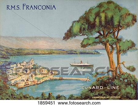 Stock Image - Cunard Line Promotional Brochure For The Rms Franconia Circa 1926-1930. Fotosearch