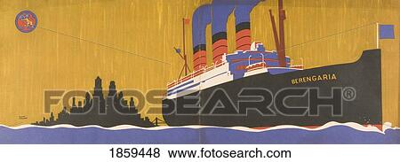 Stock Photo - Cunard Line Promotional Brochure For Berengaria Circa 1930. Fotosearch