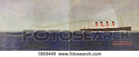 Cunard Line Promotional Brochure For Mauretania Circa 1930 View Large Photo Image Stock Photo - Cunard Line Promotional Brochure For Mauretania Circa 1930. Fotosearch