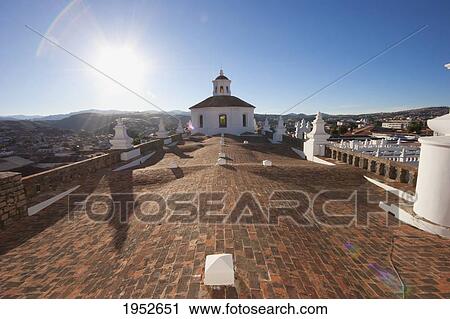 Stock Image - Cupola atop the roof of the San Felipe Neri Church and Convent, Chuquisaca Department, Bolivia. Fotosearch