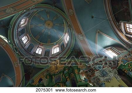 Stock Image - Cupola In The Orthodox Church Of The Holy Spirit, Vilnius, Lithuania. Fotosearch