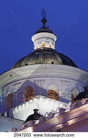 Stock Image - Cupola Of La Merced Church & Convent At Night, Quito, Pichincha, Ecuador. Fotosearch