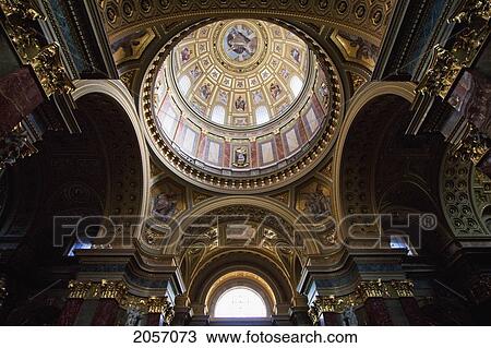 Stock Image - Cupola Of St. Stephen's Basilica, Budapest, Hungary. Fotosearch