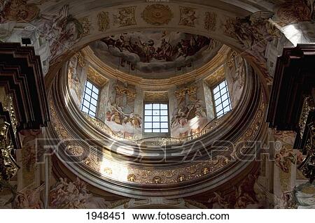 Stock Image - Cupola of the Abbey Church of Stift Melk Benedictine Monastery, Lower Austria, Austria. Fotosearch