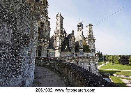 Stock Image - Cupolas On The Roof Terraces Of The Chateau De Chambord, France. Fotosearch