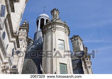 Cupolas On The Roof Terraces Of The Chateau De Chambord, France View Large Photo Image Stock Photo - Cupolas On The Roof Terraces Of The Chateau De Chambord, France. Fotosearch