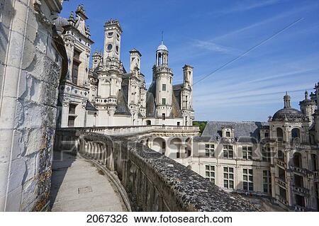Cupolas On The Roof Terraces Of The Chateau De Chambord, France View Large Photo Image Stock Photograph - Cupolas On The Roof Terraces Of The Chateau De Chambord, France. Fotosearch