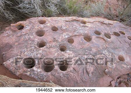 Stock Image - Cutana, a friction mortar, Talampaya Canyon, Talampaya National Park, La Rioja, Argentina. Fotosearch