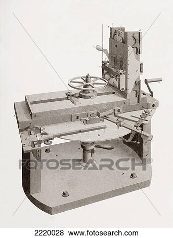 Stock Photo - Cutting Engine By Rehe. From An Illustration First Published In 1817. From The Cyclopaedia Or Universal Dictionary Of Arts, Sciences And Literature By Abraham Rees, Published London 1820.. Fotosearch