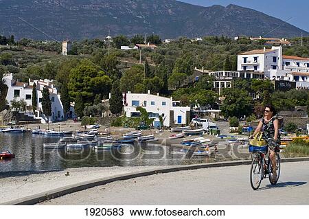 Cycling Along Road Of Port Lligat View Large Photo Image Stock Image - Cycling Along Road Of Port Lligat. Fotosearch