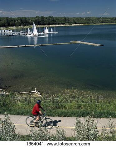 Cycling Along The Pathway, Glenmore Park, Calgary, Alberta, Canada View Large Photo Image Stock Image - Cycling Along The Pathway, Glenmore Park, Calgary, Alberta, Canada. Fotosearch