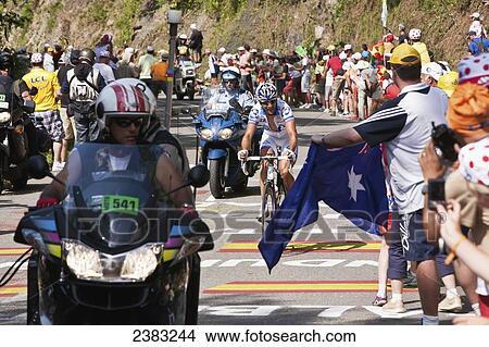 Cyclists and fans at the Tour de France; Pyrenees, France View Large Photo Image Picture - Cyclists and fans at the Tour de France; Pyrenees, France. Fotosearch