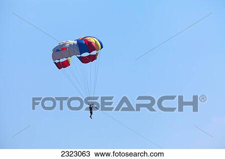 Stock Image - Cyprus, Coral Bay, Parasailing. Fotosearch
