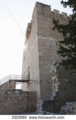Stock Image - Cyprus, Kolossi, Stone tower of Kolossi Castle. Fotosearch
