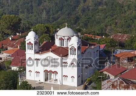 Stock Image - Cyprus, Troodos, Local church. Fotosearch