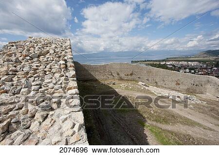 Stock Photograph - Czar Samuel's Fortress, Ohrid, Macedonia. Fotosearch