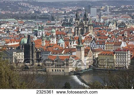 Czech Republic, Cityscape and Vltava river; Prague View Large Photo Image Stock Image - Czech Republic, Cityscape and Vltava river; Prague. Fotosearch