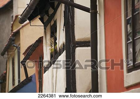 Stock Image - Czech Republic, Close up view of building exteriors; Prague. Fotosearch