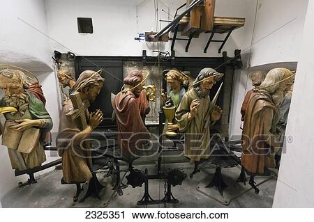 Stock Image - Czech Republic, Colorful angelic statues; Prague. Fotosearch
