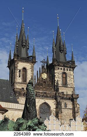 Stock Photo - Czech Republic, Facade of Church of Our Lady Before Tyn; Prague. Fotosearch