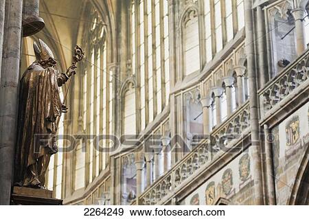 Stock Photo - Czech Republic, Interior of St Vitus Cathedral; Prague. Fotosearch