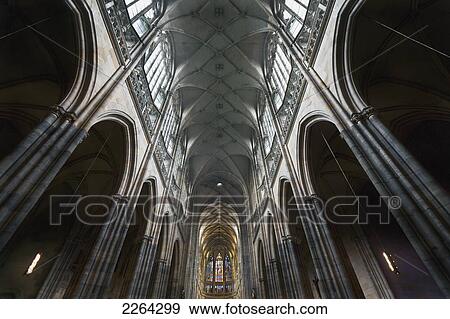 Stock Photo - Czech Republic, Interior of St Vitus Cathedral; Prague. Fotosearch