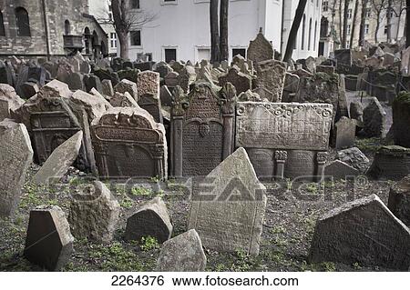 Stock Photograph - Czech Republic, Josefov Graveyard; Prague. Fotosearch