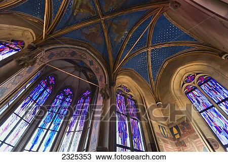 Czech Republic, Low angle view of stained glass windows and painted dome ceiling of church; Prague View Large Photo Image Stock Image - Czech Republic, Low angle view of stained glass windows and painted dome ceiling of church; Prague. Fotosearch