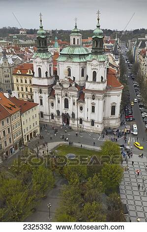 Czech Republic, pedestrians and buildings; Prague, High angle view of streets View Large Photo Image Stock Image - Czech Republic, pedestrians and buildings; Prague, High angle view of streets. Fotosearch