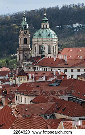 Stock Image - Czech Republic, Red roofs; Prague. Fotosearch