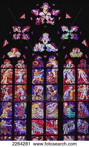 Czech Republic, Stained glass window at St Vitus Cathedral; Prague View Large Photo Image Stock Image - Czech Republic, Stained glass window at St Vitus Cathedral; Prague. Fotosearch