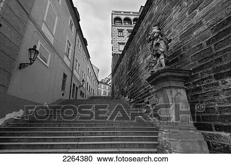 Stock Image - Czech Republic, Stone staircase; Prague. Fotosearch